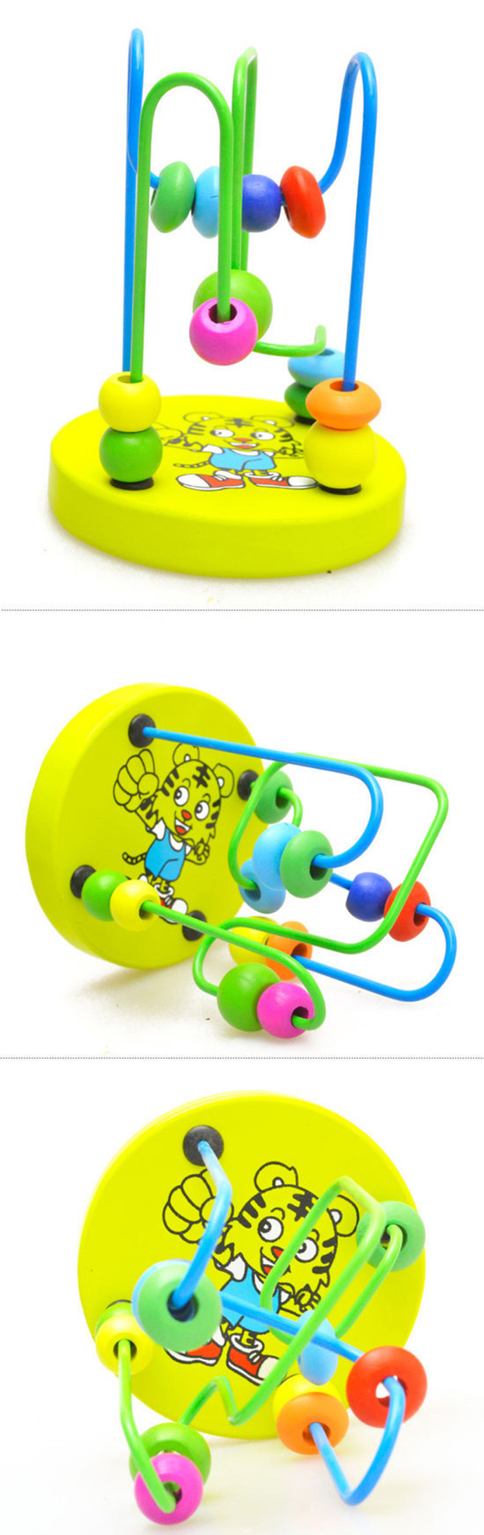 1 Piece Baby Colorful Wooden Around Beads Children Kids Educational Game Toy