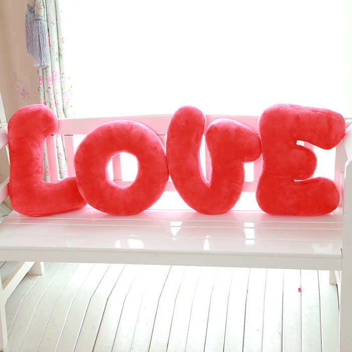 40cm Love Letter Stuffed Bolster Lovely Bed Accompany