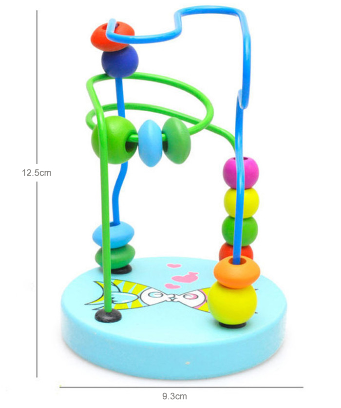 1 Piece Baby Colorful Wooden Around Beads Children Kids Educational Game Toy
