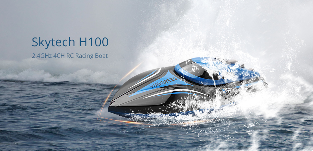 Skytech H100 2.4GHz 4-channel High Speed Boat with LCD Screen Transmitter - Blue and Black
